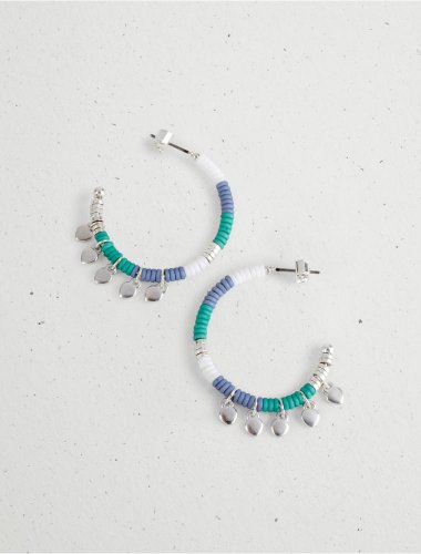 BEADED CHARM HOOP EARRINGS | Lucky Brand