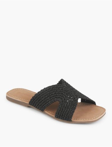 SALT + UMBER DARIUM WOVEN FLAT SLIDES | Lucky Brand