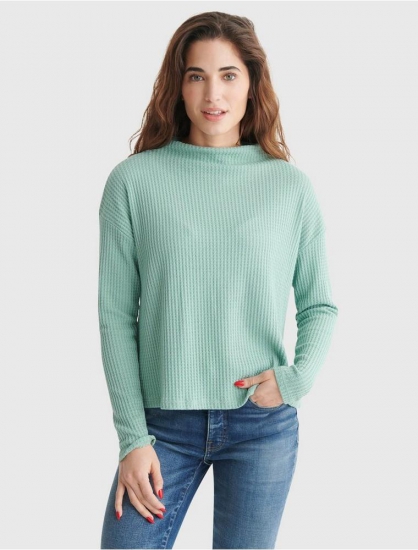 MOCK NECK WAFFLE TOP | Lucky Brand - Click Image to Close