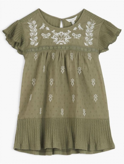 EMBROIDERED RUFFLE SLEEVE TOP | Lucky Brand - Click Image to Close