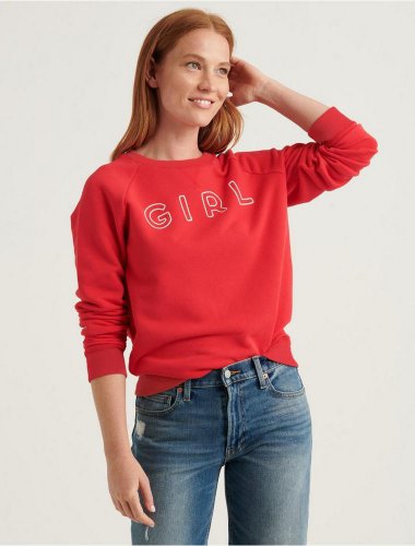 CHAIN STITCH GIRL SWEATSHIRT | Lucky Brand