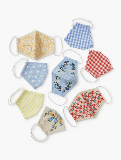 EMBROIDERY DETAIL FACE MASK 8 PACK | Lucky Brand - Click Image to Close