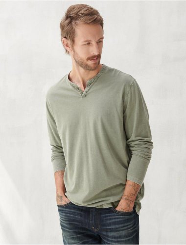 LONG SLEEVE MINERAL WASH BUTTON NOTCH | Lucky Brand