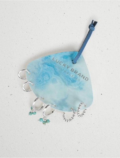 TURQUOISE HUGGIE TRIO EARRING SET | Lucky Brand - Click Image to Close