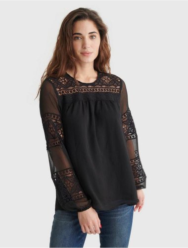 CHIFFON PANELED TUNIC BLOUSE | Lucky Brand