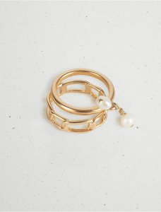 PEARL CHAIN RING STACK | Lucky Brand