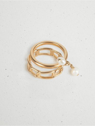 PEARL CHAIN RING STACK | Lucky Brand