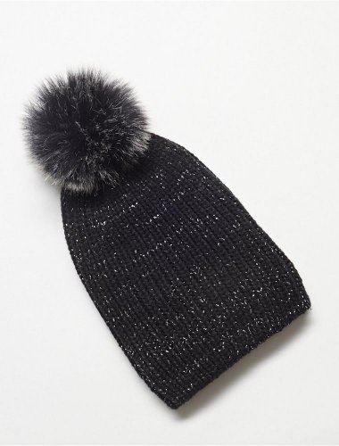 METALLIC POM POM BEANIE | Lucky Brand