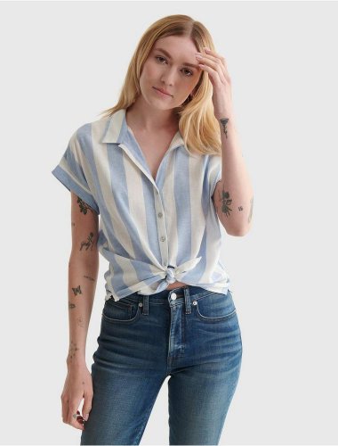 TIE-FRONT SHORT SLEEVE SHIRT | Lucky Brand