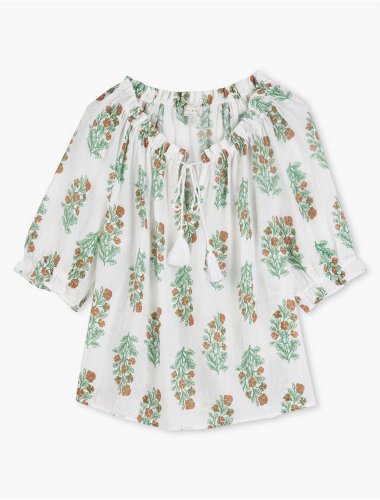 PRINTED MIA PEASANT TOP | Lucky Brand