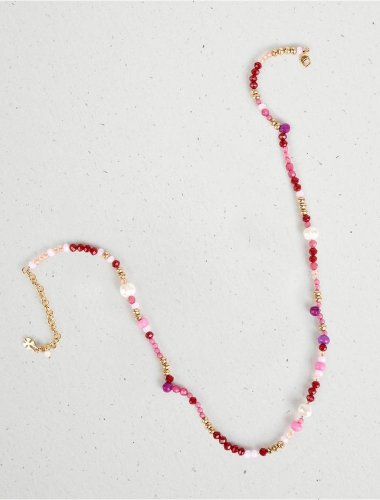 PINK MULTI BEADED COLLAR NECKLACE | Lucky Brand