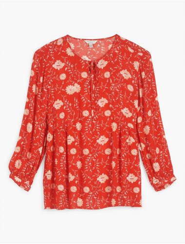 PRINTED SERENA PEASANT TOP | Lucky Brand