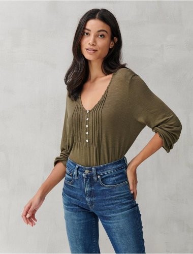 MAYA V-NECK TOP | Lucky Brand