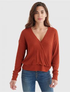 REVERSIBLE CLOUD JERSEY SURPLICE TOP | Lucky Brand