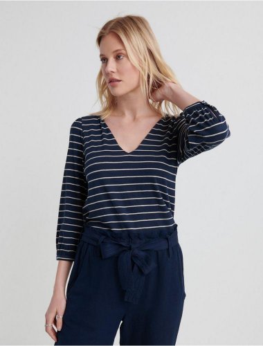 NOTCH NECK STRIPED TOP | Lucky Brand