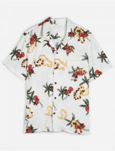 SHORT SLEEVE PRINTED CLUB COLLAR SHIRT | Lucky Brand