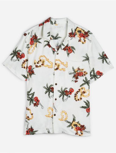 SHORT SLEEVE PRINTED CLUB COLLAR SHIRT | Lucky Brand