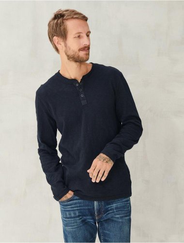 LONG SLEEVE SNAP HENLEY | Lucky Brand