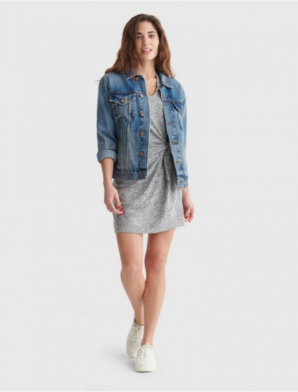 FAUX WRAP HACCI DRESS | Lucky Brand - Click Image to Close