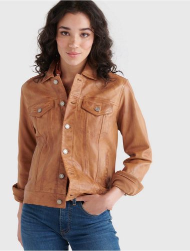 LEATHER TRUCKER JACKET | Lucky Brand