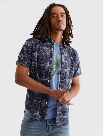 SHORT SLEEVE SAN GABRIEL CHAMBRAY SHIRT | Lucky Brand - Click Image to Close