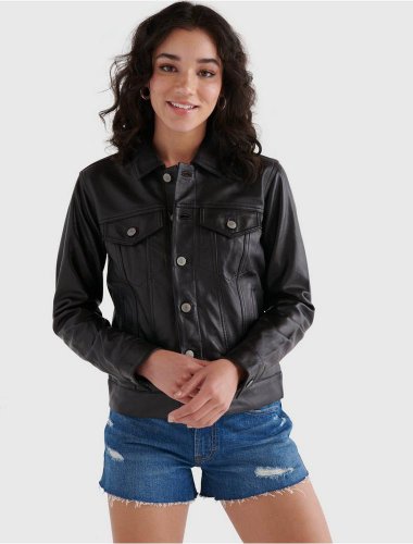 LEATHER TRUCKER JACKET | Lucky Brand