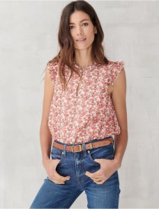 FLORAL FLUTTER SLEEVE TOP | Lucky Brand