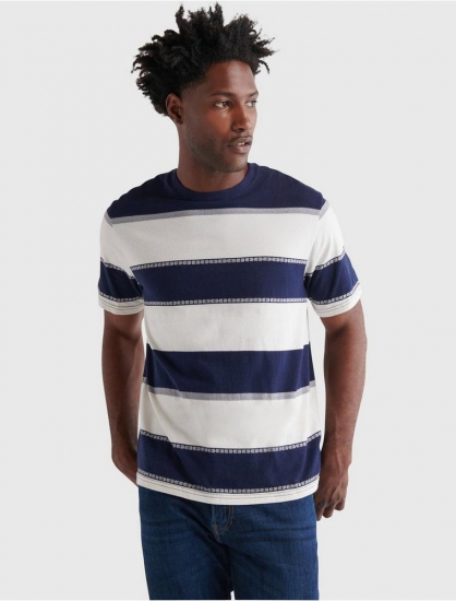 SHORT SLEEVE SUNSET STRIPED CREW NECK TEE | Lucky Brand - Click Image to Close