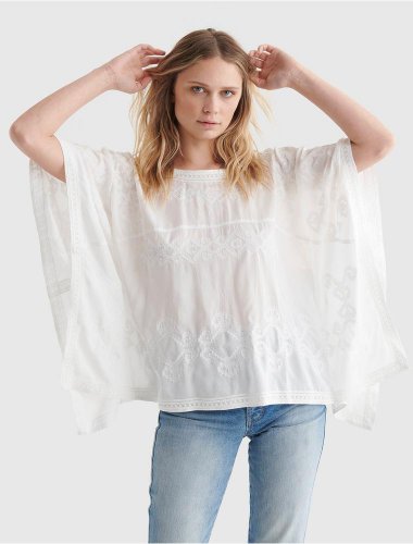 EMBROIDERED KAFTAN WOVEN BLOUSE | Lucky Brand