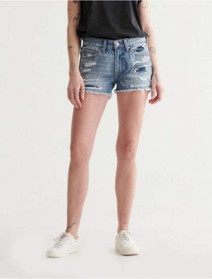 RIP AND REPAIR MID RISE BOY SHORT | Lucky Brand - Click Image to Close