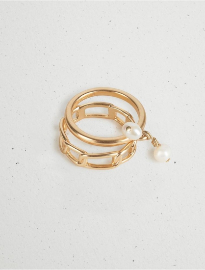PEARL CHAIN RING STACK | Lucky Brand - Click Image to Close