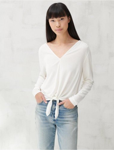 TIE FRONT V NECK TOP | Lucky Brand