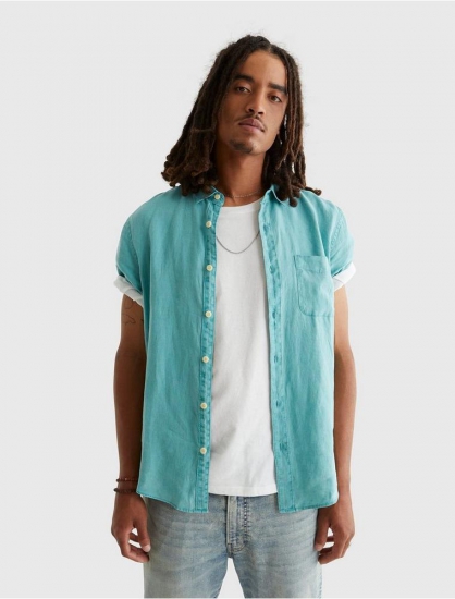 SHORT SLEEVE SAN GABRIEL LINEN SHIRT | Lucky Brand - Click Image to Close