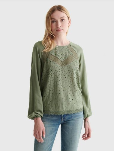 EYELET WOVEN TOP | Lucky Brand