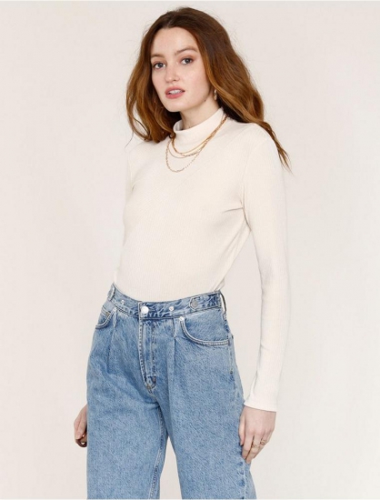 RIBBED MOCK NECK TOP | Lucky Brand - Click Image to Close