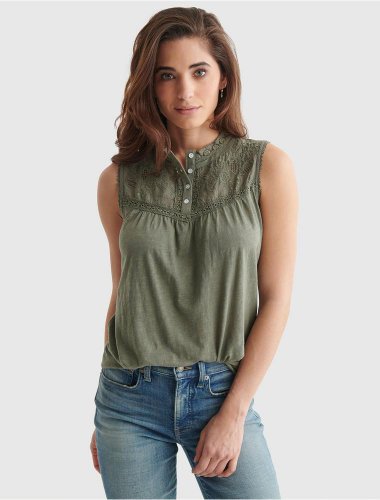 MOCK NECK LACE TOP | Lucky Brand