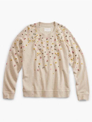 TOSSED FLORAL EMBROIDERY PULLOVER | Lucky Brand