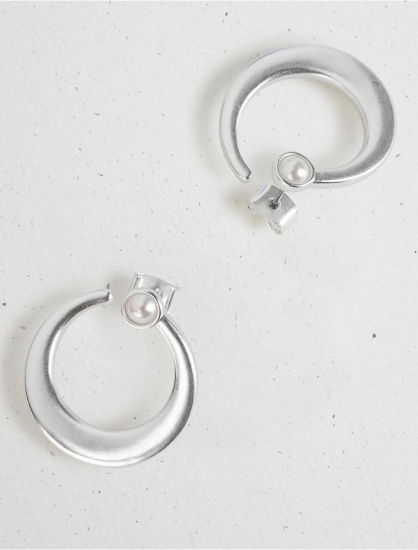 MODERN PEARL CIRCLE STUD EARRING | Lucky Brand - Click Image to Close