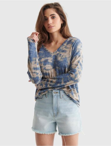 CLOUD JERSEY V-NECK LONG SLEEVE TOP | Lucky Brand