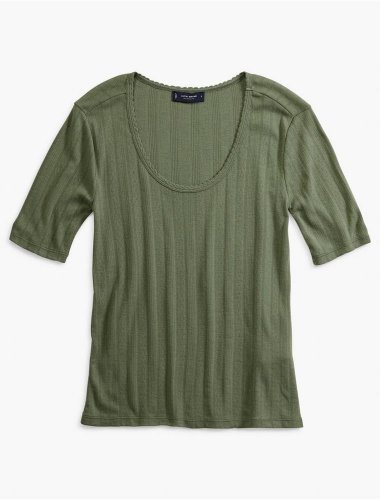 POINTELLE SCOOP NECK TEE | Lucky Brand