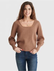 SQUARE NECK BLOUSON SLEEVE SWEATER | Lucky Brand