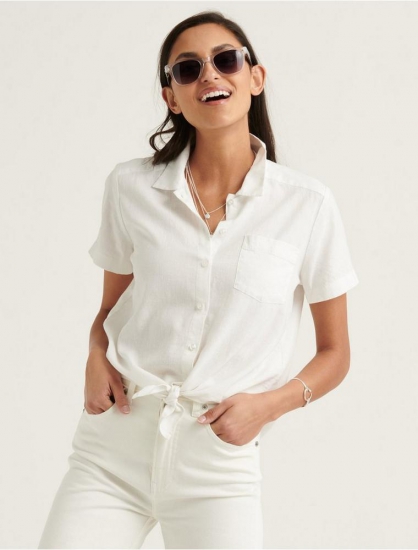 TIE FRONT SHORT SLEEVE SHIRT | Lucky Brand - Click Image to Close