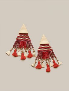 BEADED FRINGE STATEMENT EARRING | Lucky Brand