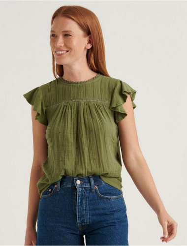 EMBROIDERED WOVEN MIX SLEEVELESS TOP | Lucky Brand