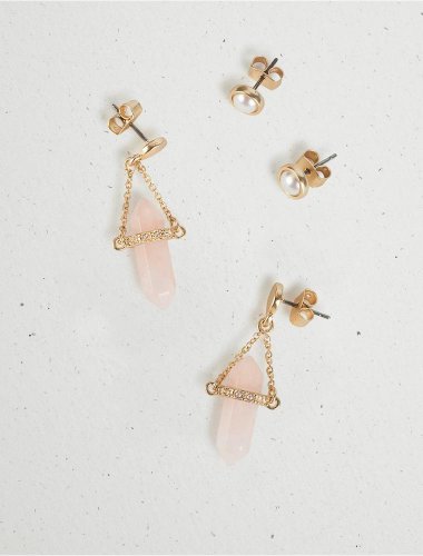 PEARL AND CRYSTAL STUD EARRING SET | Lucky Brand