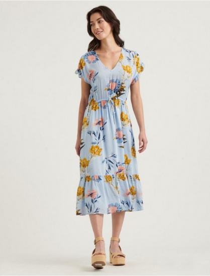 FLORAL PRINTED SILVY DRESS | Lucky Brand - Click Image to Close