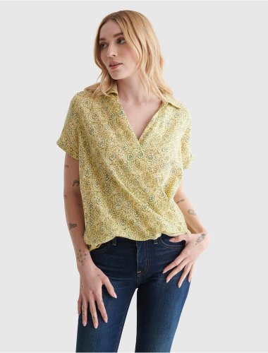 SHORT SLEEVE SURPLICE TOP | Lucky Brand