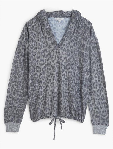 CLOUD JERSEY LEOPARD HOODIE | Lucky Brand