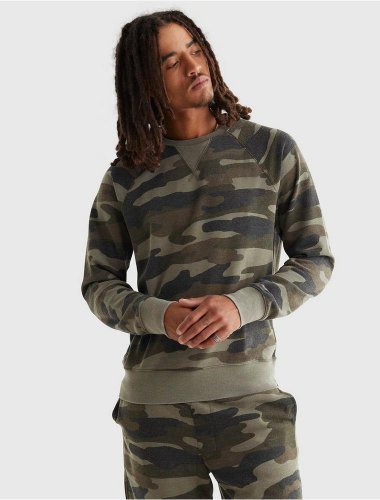 VENICE BURNOUT CAMO TERRY CREW | Lucky Brand