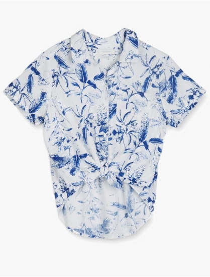 TIE FRONT SHORT SLEEVE SHIRT | Lucky Brand - Click Image to Close